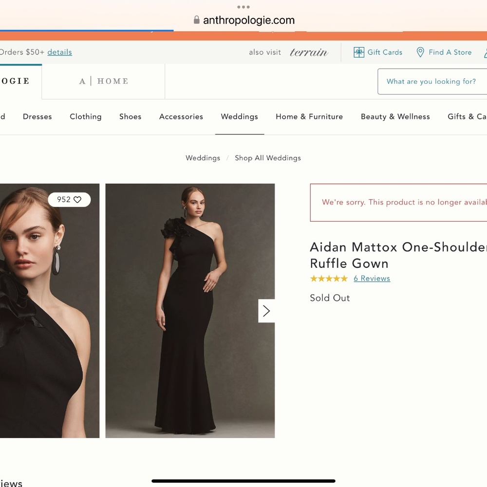 Aiden Maddox one shoulder organza gown